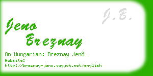jeno breznay business card